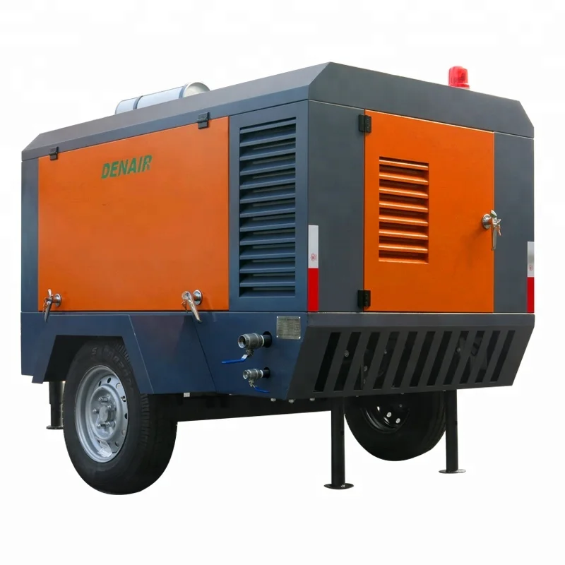 385 Cfm Portable Diesel Screw Air Compressor for Rock Drill and Road