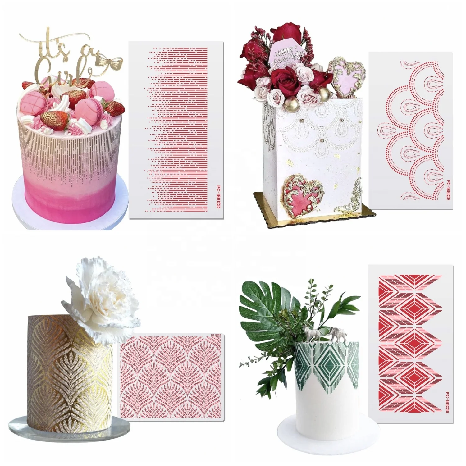 Ak Wholesale Cake Decorating Plastic Stencil For Cookies Sugar Sieve