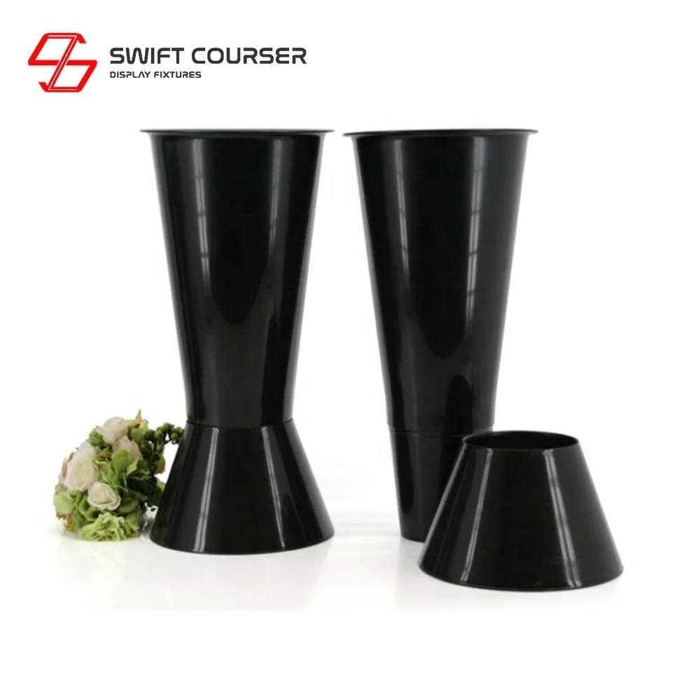 Free Sample Outdoor Different Size Custom Cone Flower Pots with Saucer
