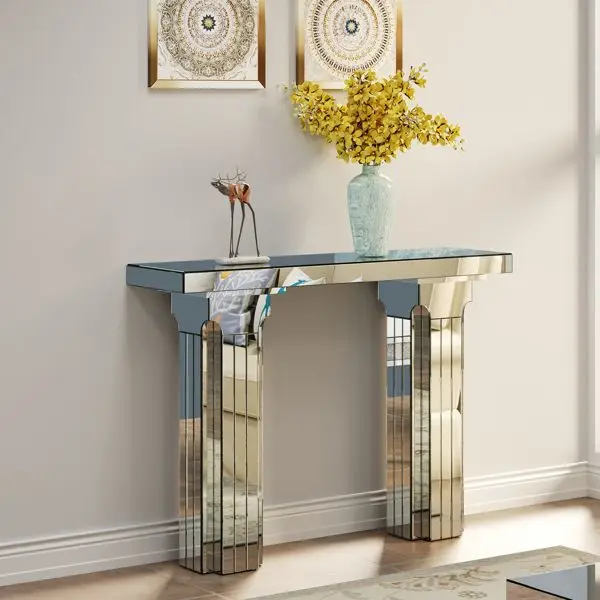 Elvarenae Lucienne Stepped Mirror Console Table — product detail