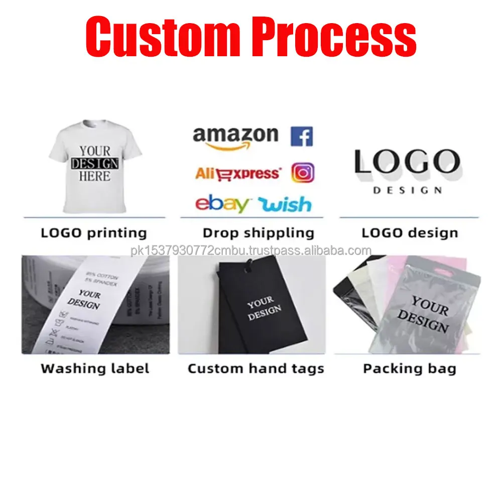 Wholesale Custom High Quality T Shirt Printing Men Plain Tshirt Black