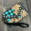 Turquoise & Black Checkered