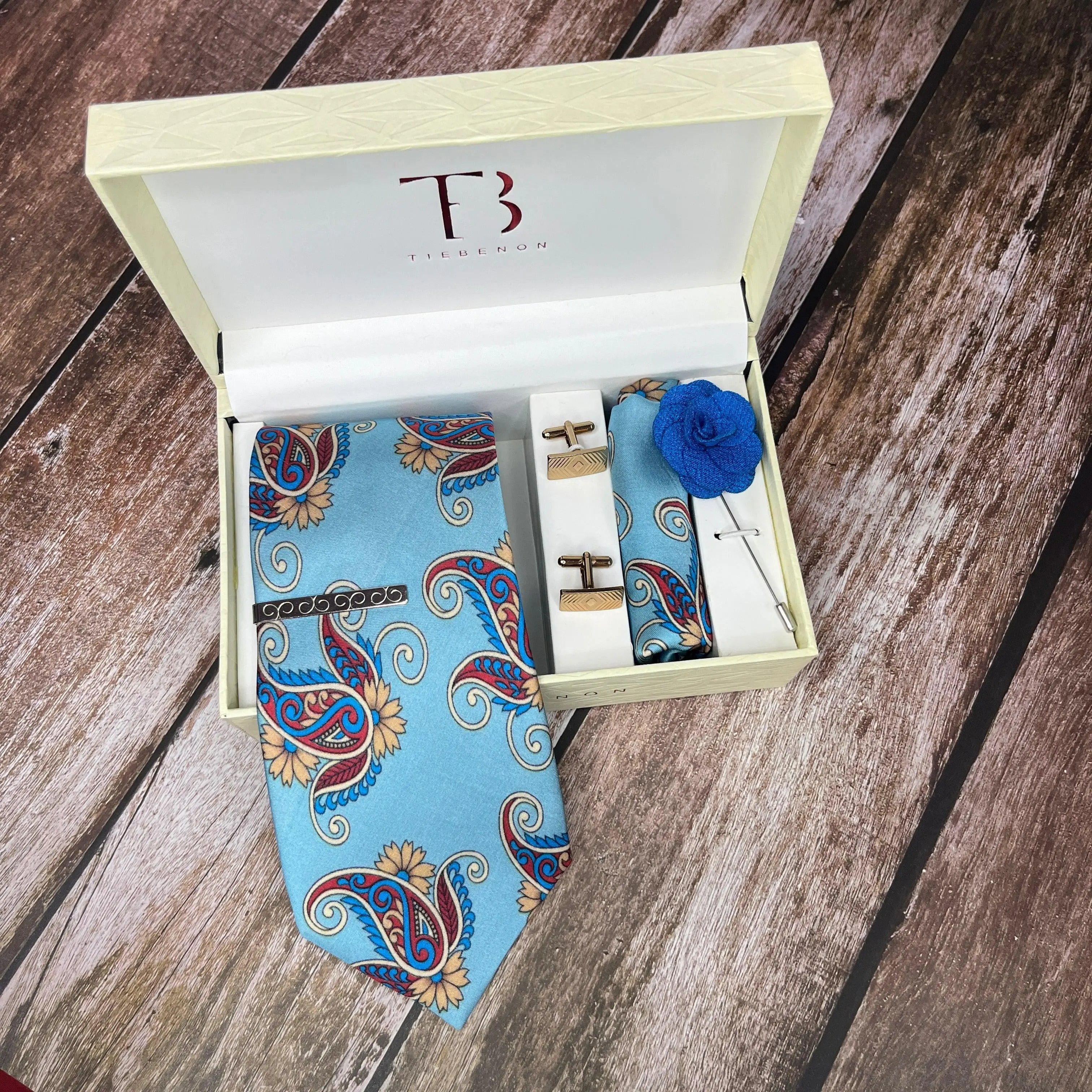 Tie Benon Firozi Paisley Printed Silk Tie