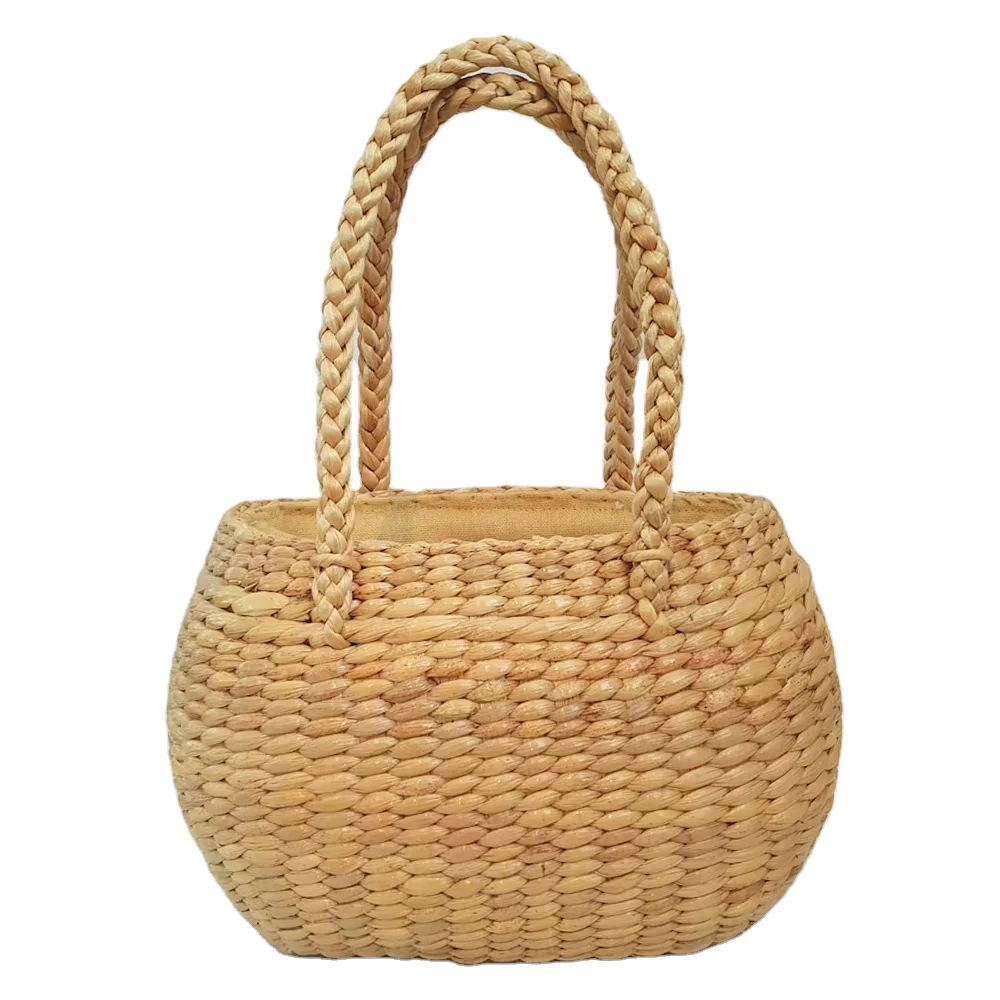 Water Hyacinth Bag New Straw Purse Half Circle Straw Clutch Handwoven ...