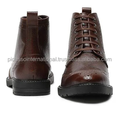 Best Buy Bulk Quantity Eye Catching Design Standard Quality Best Selling Casual Wear OEM Wholesale Shoes Genuine Leather Boots