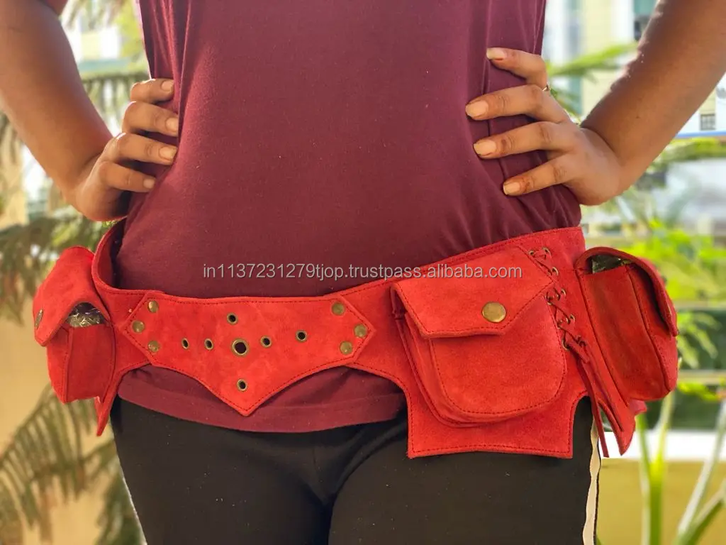 Suede Leather Hip Bag Waist Pocket Belts Leather Stylish Fanny Pack