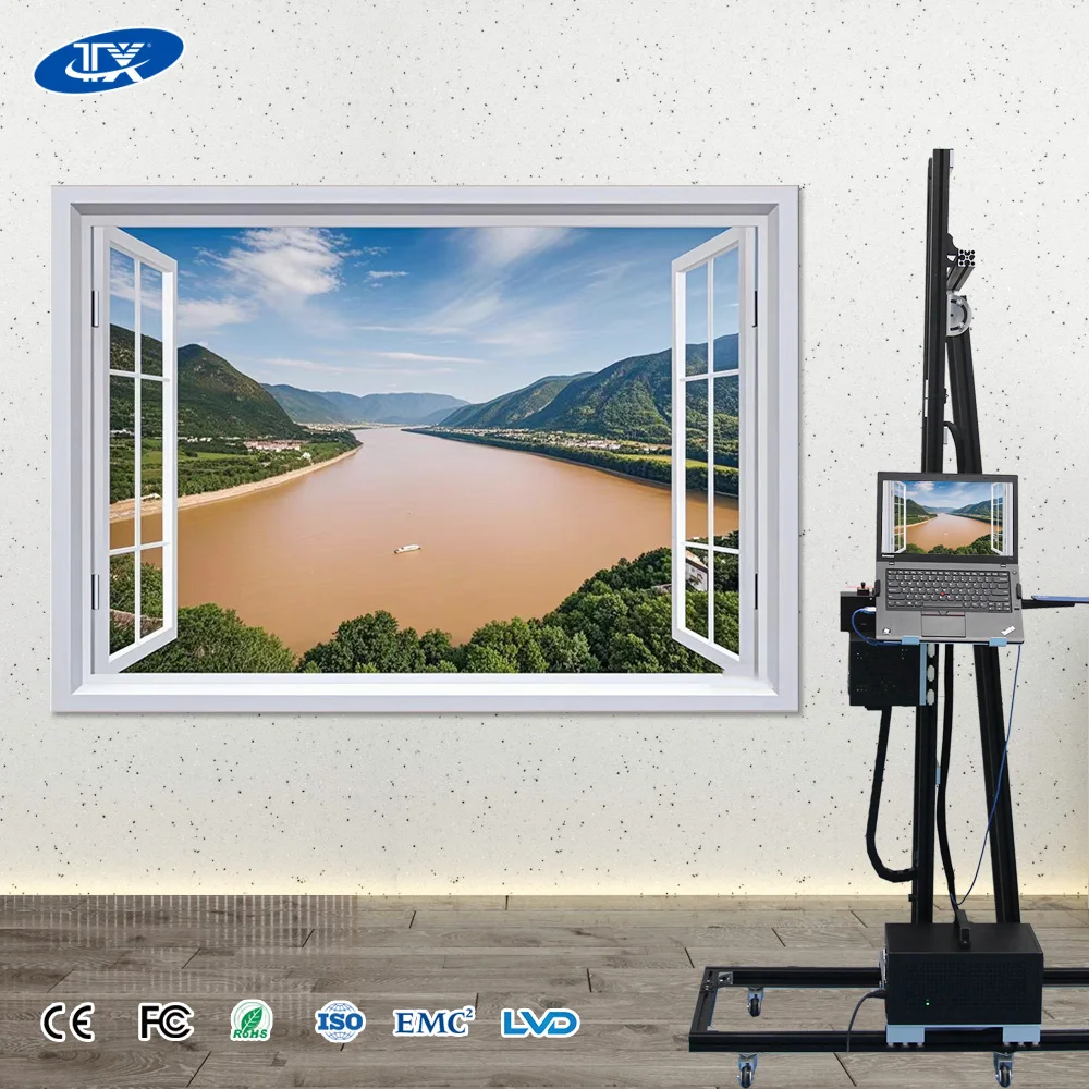 3D Uv Vertical Automatic Drawing Art Direct to Walk Inkjet Painting Embossing Printer Machine