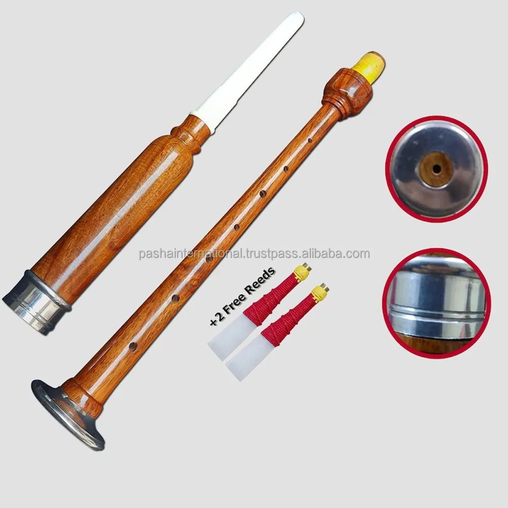 Great Highland Scottish Bagpipe Practice Chanter Natural With Silver Mounts,2 Reeds Musical Kit