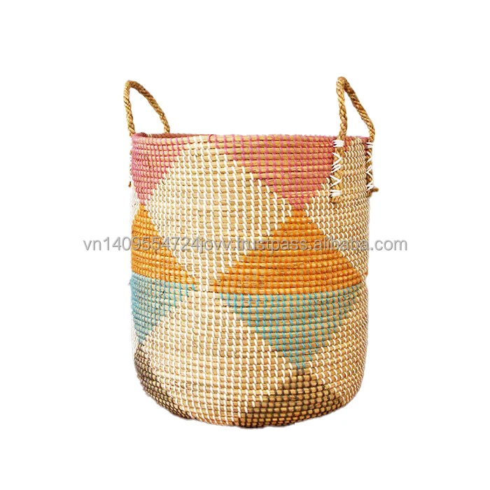 Seagrass Laundry Basket Ecofriendly Handmade With Handle From Keico
