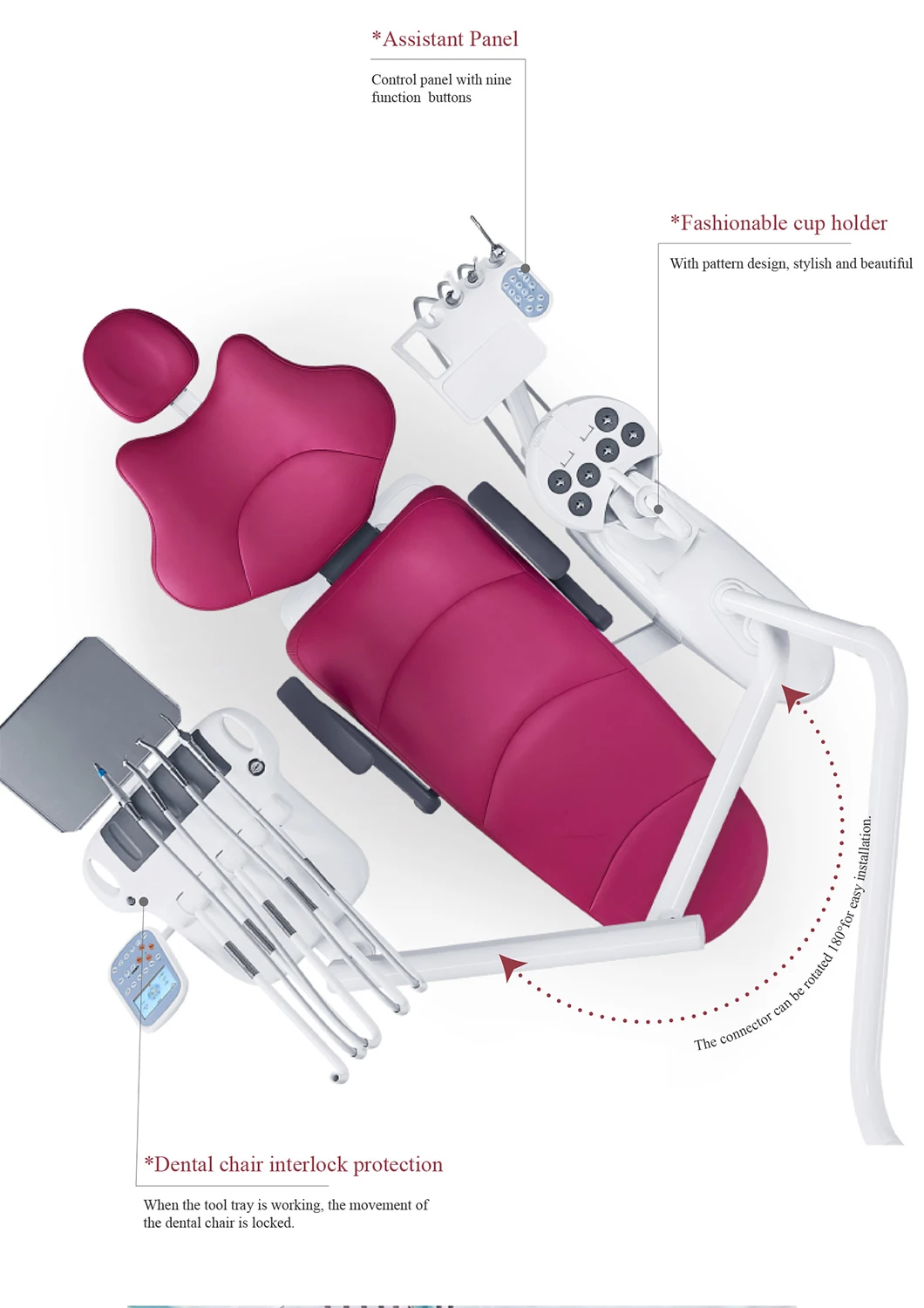 Gladent Hydraulic Dental Chair Unit with Micro Fiber Leather Cushion