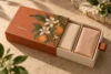 Terracotta, pale peach and cream