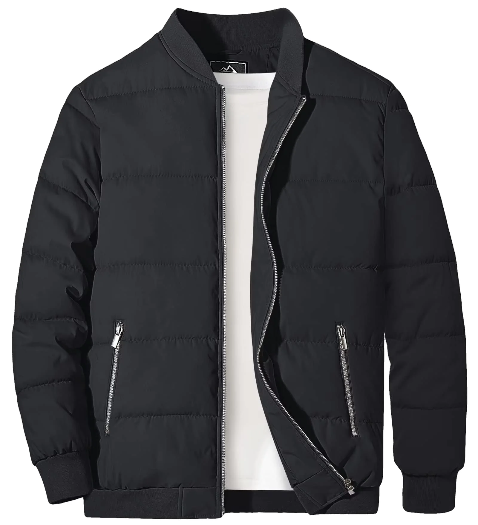 Modern Fit Nylon Bomber Jacket For Men Featuring Waterresistant Fabric