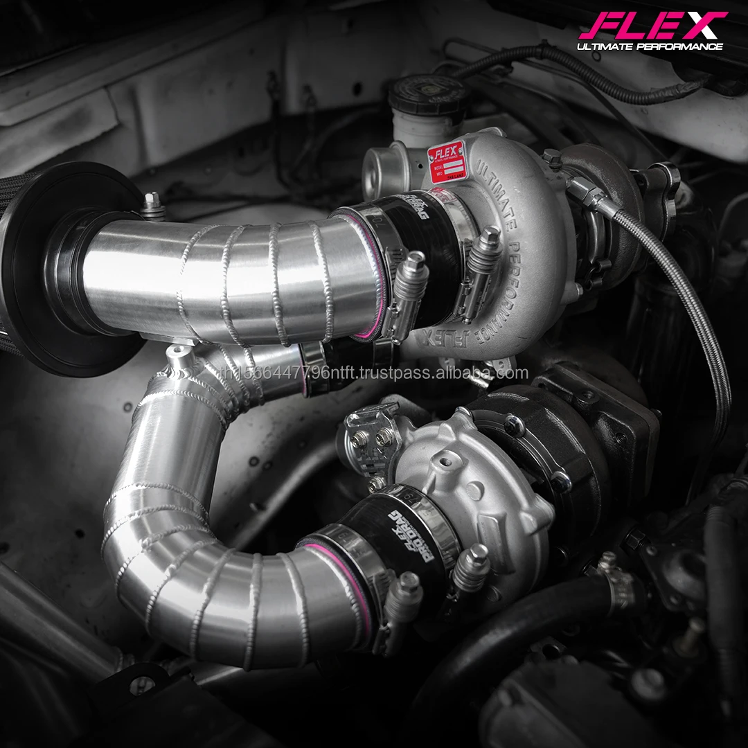 FLEX PRO TWIN TURBOCHARGER with Intercooler for ISUZU DMAX 1.9 Full Kit Set with an Open Filter with Installation Accessories