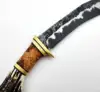 Polished Brass Gold, Amber Burl Wood, Off-White Bone