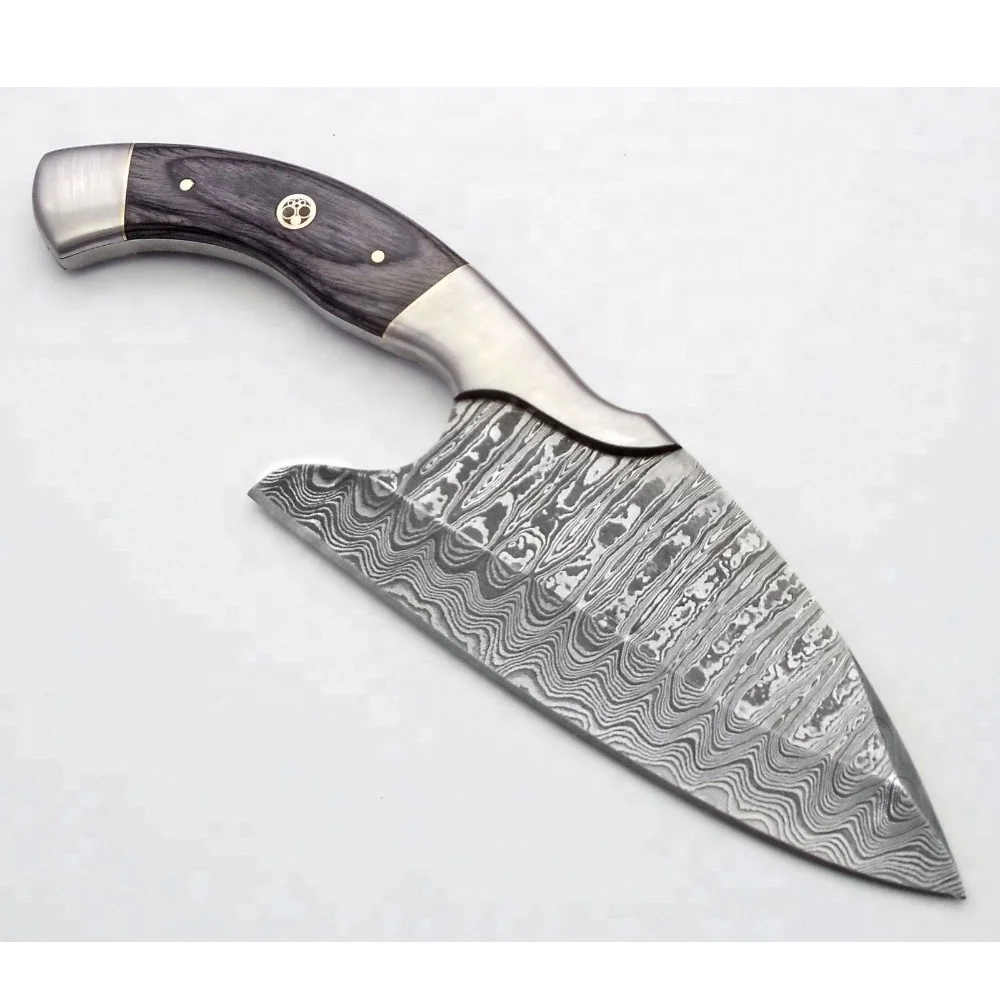 damascus steel kitchen knife rose wood handle cleaver knife