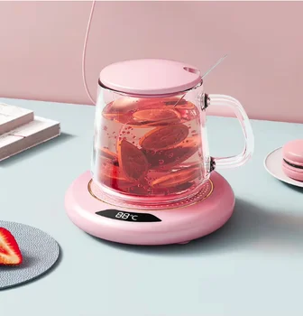 Smart Home Insulated Coaster Three-Speed Adjustment 55 Degrees Constant Temperature Heating Modern Electronic Plastic Material