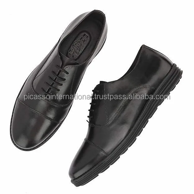 Superior Quality Men's Smart Casual Office Party Wear Top Grain Cow Hide Genuine Leather Shoes from Indian Manufacturer