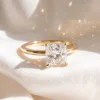 Anillo Solitario Princesa Chapado en Oro