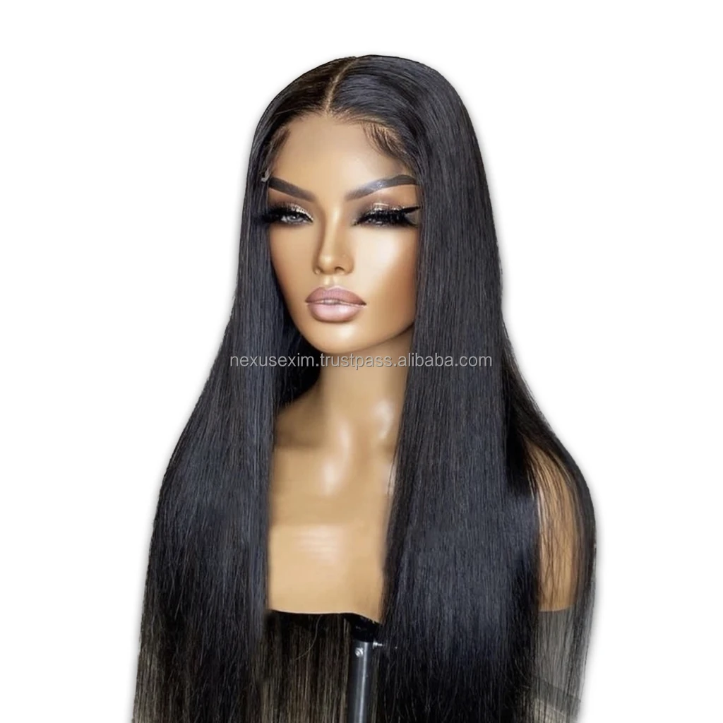150 180 Density Front Lace Human Hair Wigs Women Wholesale Indian Raw