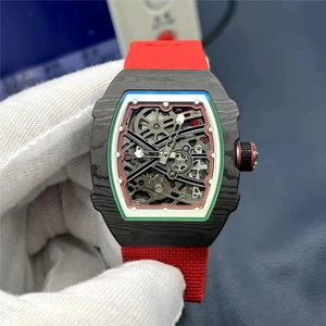 New High-quality Business Fashion Carbon Fiber Tourbillon Men's Mechanical Watch RM67-02 Ultra-thin Automatic Luxury Brand Watch