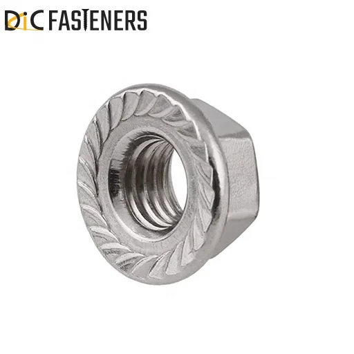 M4 M5 M6 M8 M10 HEX FLANGED NUTS SERRATED FLANGE DIN 6923 A2 STAINLESS STEEL 
