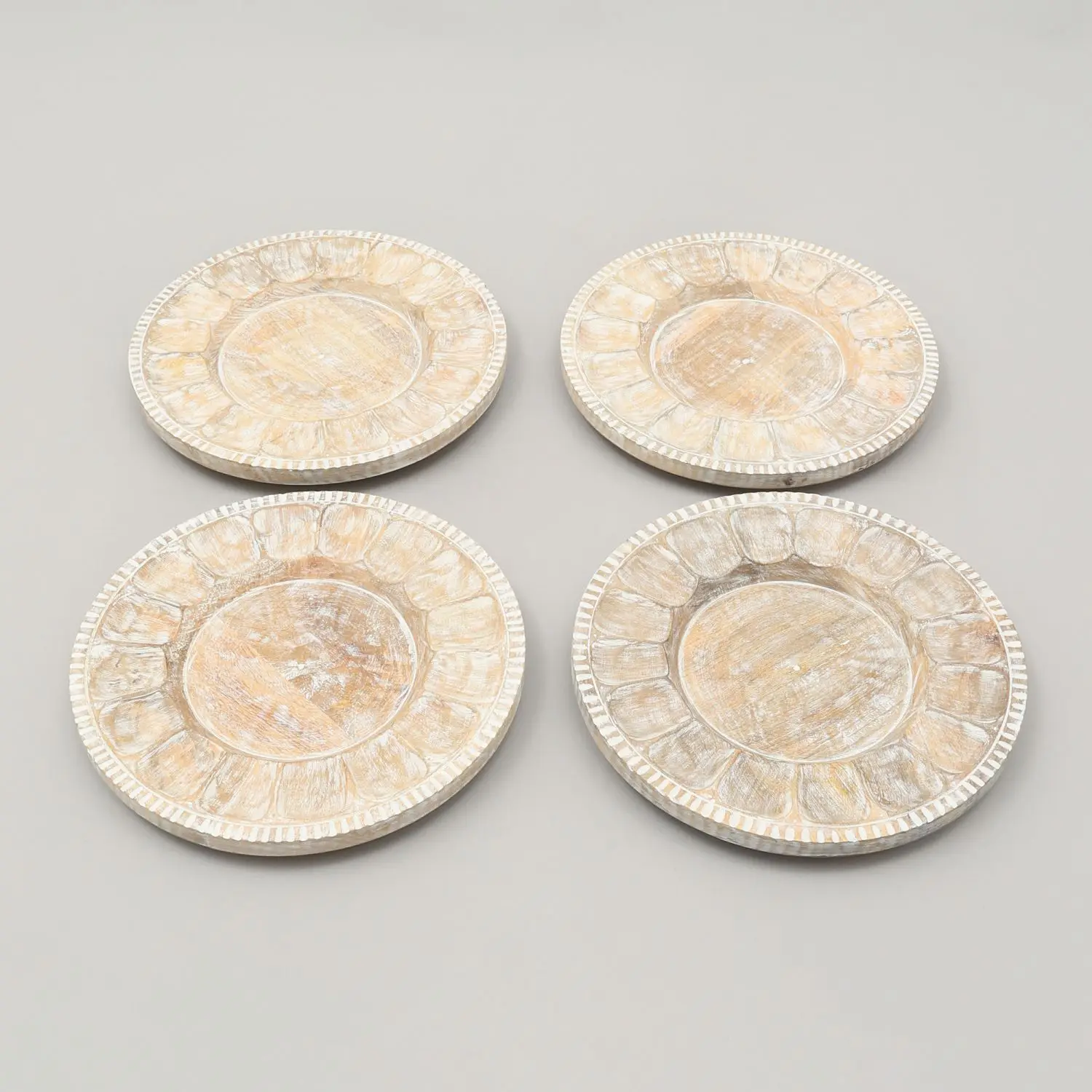 Handcrafted 13" Wood Charger Plate Artisan Wooden Dining Placemat Tableware for Party Decorations - Image 5