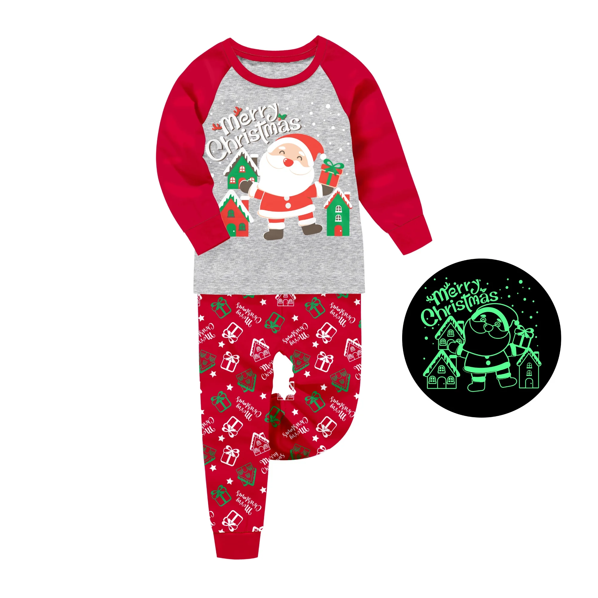 Для маленьких девочек и мальчиков светятся в темноте одежда для сна номер Пижама детская пижама детские пижамы рождественском