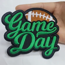 Custom Football Logo Game Day Iron on Embroidery Patch Chenille Patch For Jacket/Hoodies/Bags
