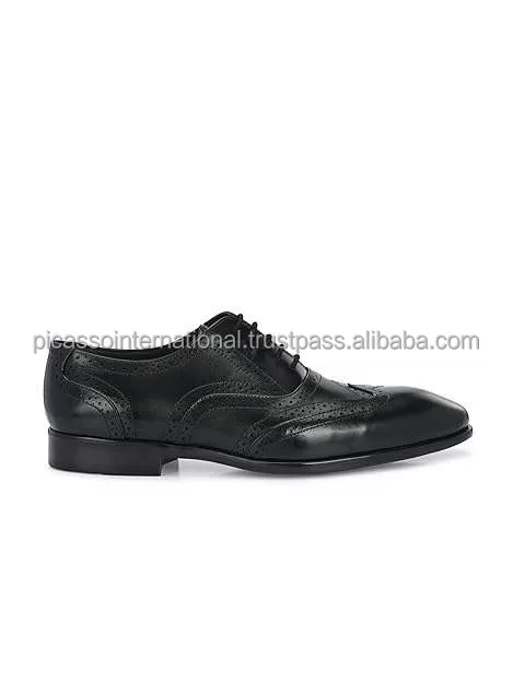 High Quality Men's Dress Shoes Full Grain Black Antique Italian Leather Customized Logo Casual Formal Office Party Wear EVA