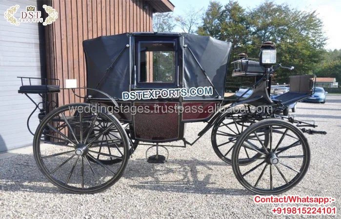 上品な新スタイルのビクトリア朝馬車 白い木製観光用屋外馬車 結婚式用