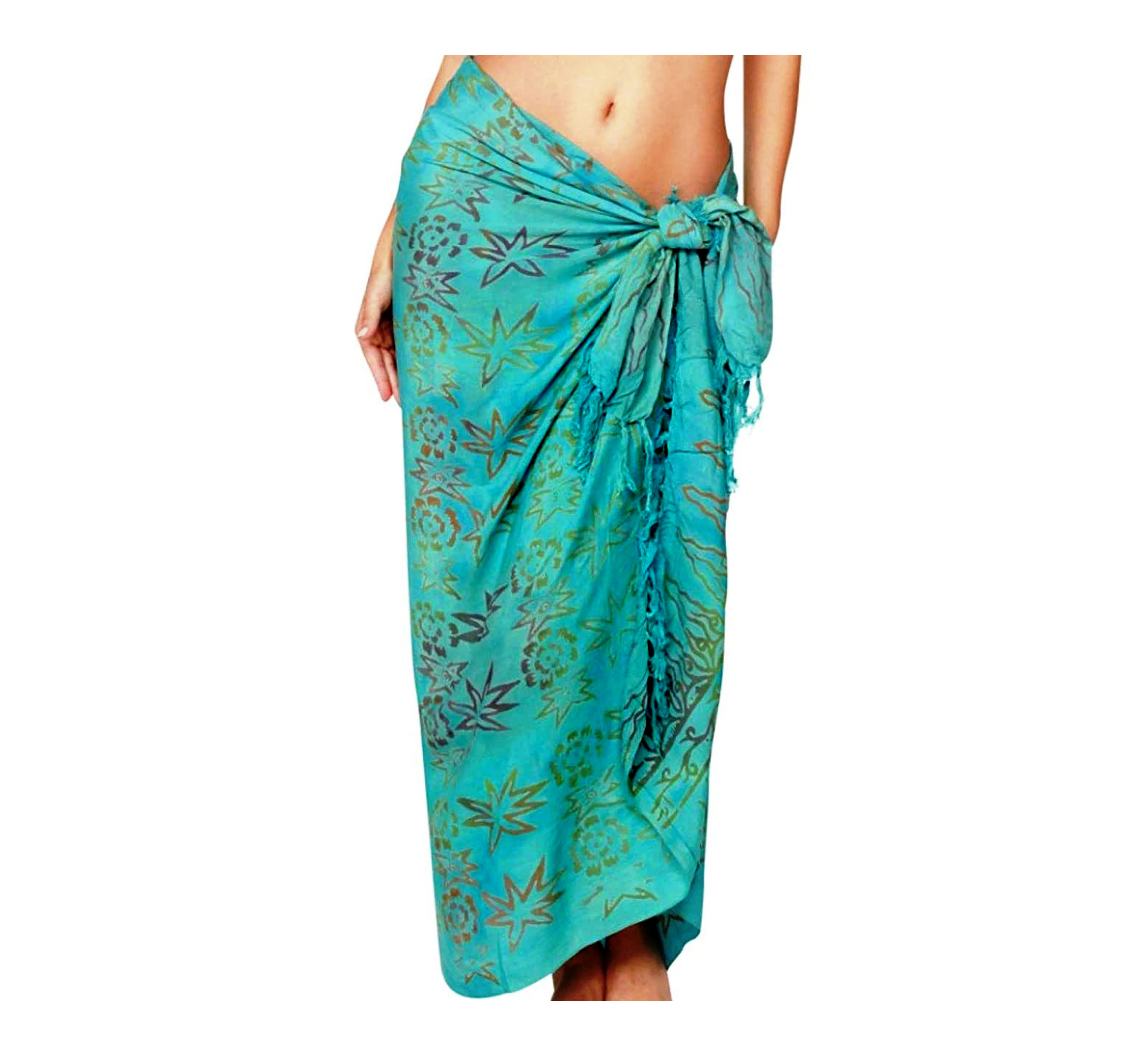 Beach Sarong Pareo Maxi Wrap Skirt - Turquoise – Brazilian Leaves Fashion
