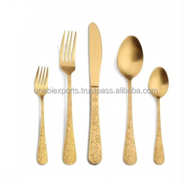 Super Selling Luxury Cutlery Set Table Decorative Reusable Golden