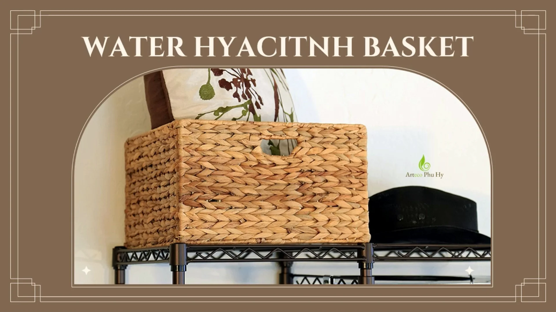 Best Choice Rectangle Tabletop Water Hyacinth Storage Basket Small