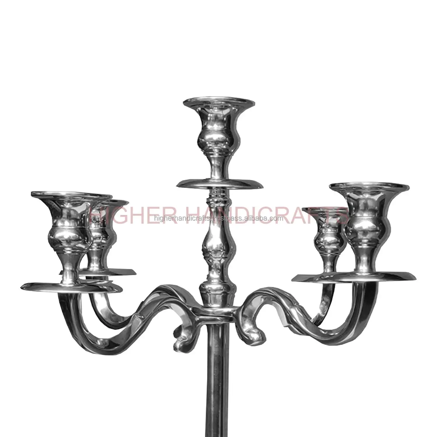 Metal Golden Candelabra Five Arm Decorative Candlestick Holder For ...