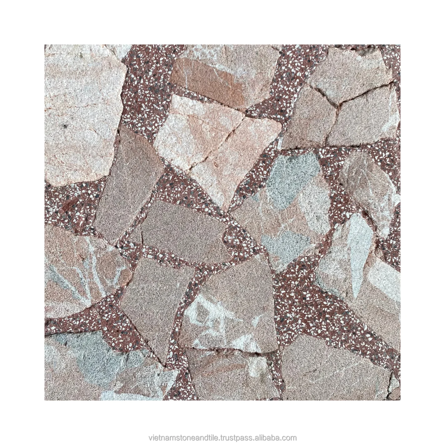 Cement Terrazzo Tiles Colorful with Red, White, Grey, Yellow for Outdoor Floor for Homestay Projects Outside Areas