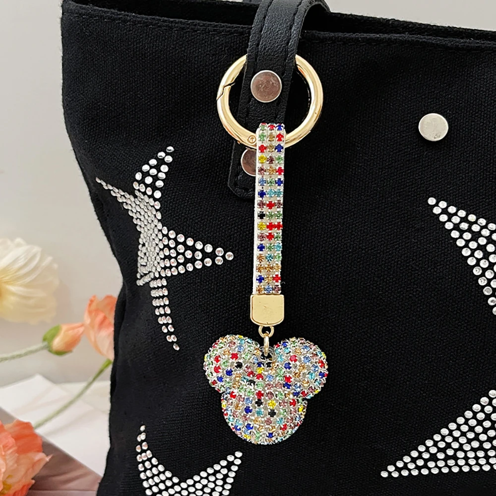 2024 New Rhinestone Heart Keychain  Rhinestone Girl's Bag Car Pendant Keychains
