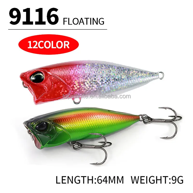 Hot Sale 64mm 9g Floating Fishing Lure Saltwater Seabass Popper Lure