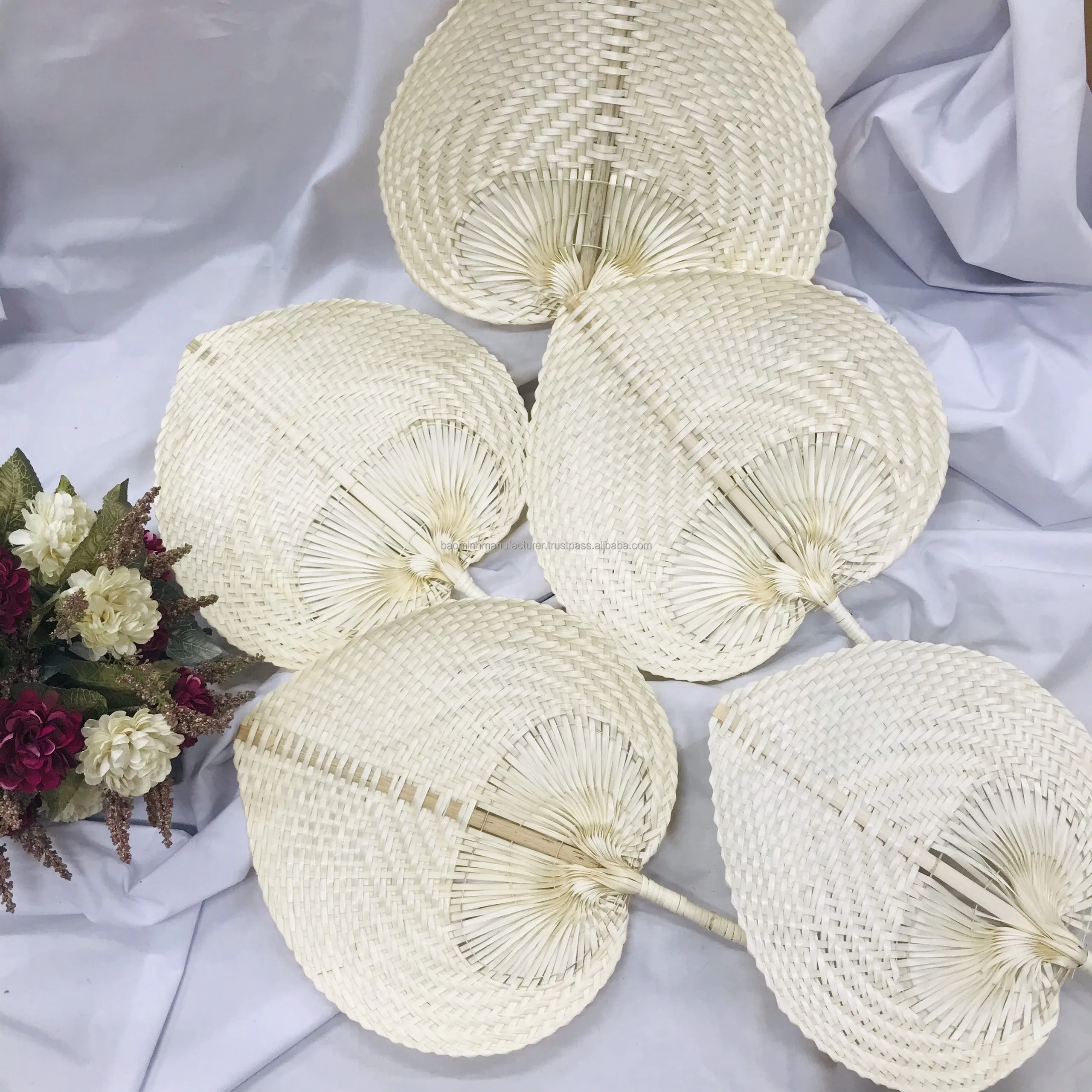 Natural Handicrafts Palm Leaf Bamboo Fan Wall Hanging Decor From Hanoi