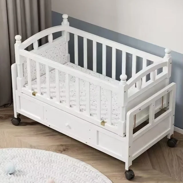 Baby Crib Furniture Multifunctional Baby Bedroom Set Solid Wood with Drawer