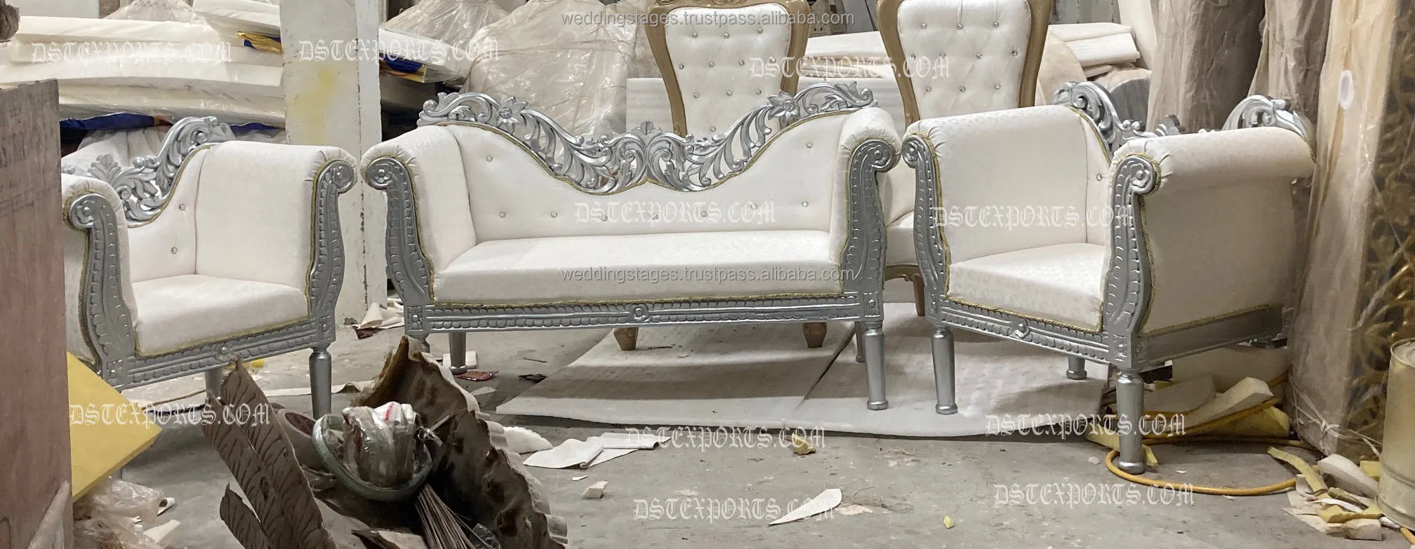 Grand Wedding Loveseat & Matching Chairs Exclusive Wedding Stage Sofa