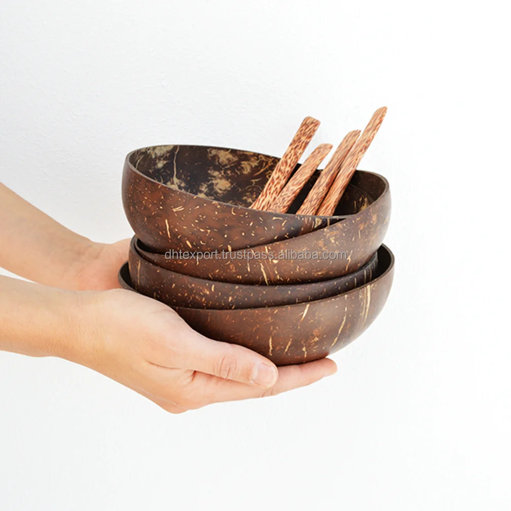 Eco Friendly Vietnam Dinnerware Tropical Vintage Design Style Coconut Shell Bowl Made From Coco