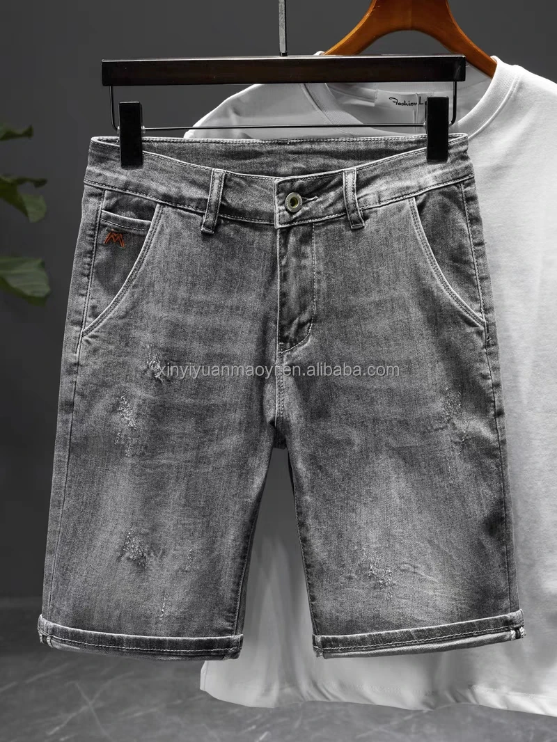 European And American High Street Washed Mid-waist Straight Summer Thin Men's Denim Shorts415_voghion.com