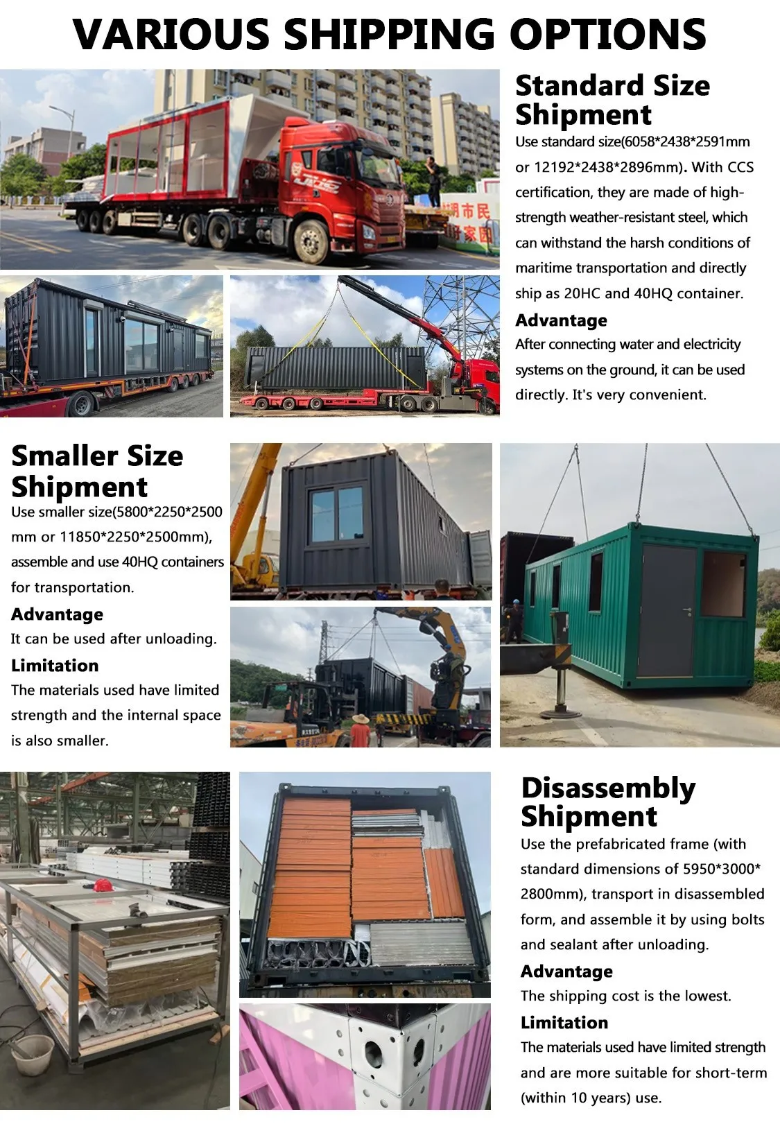 Packaging & shipping specifications