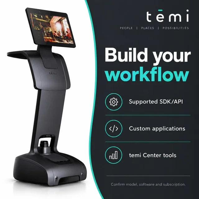 Temi Smart AI Restaurant Service Robot Remote Control Delivery Robot for Restaurant Hotel Delivery Obstacles Avoidance