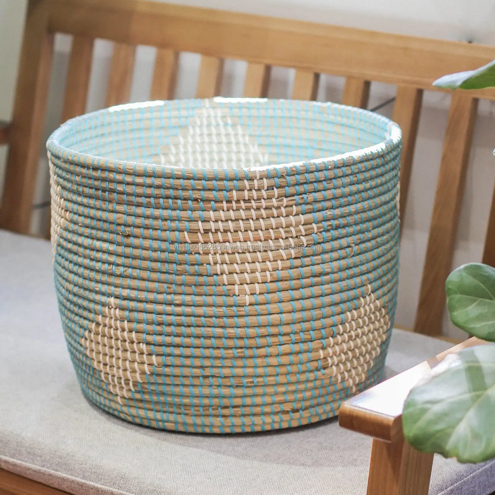 Seagrass Water Hyacinth Baskets With Linings Cube Wicker Box With