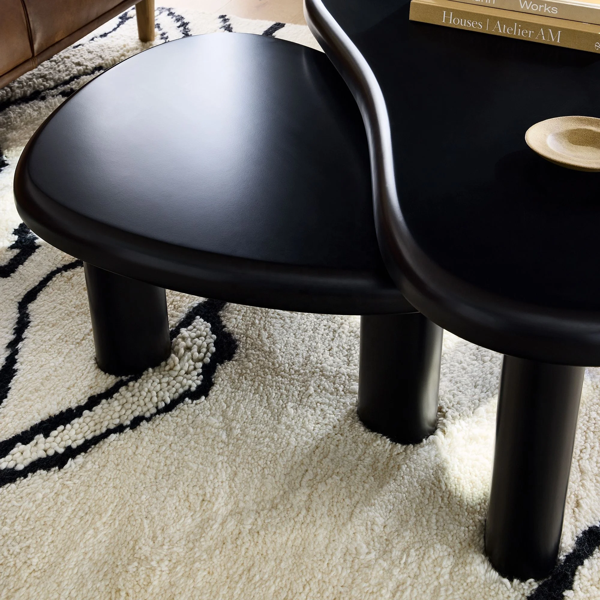 SWT 2024 Irregular Nesting Wooden Coffee Tables for Livingroom