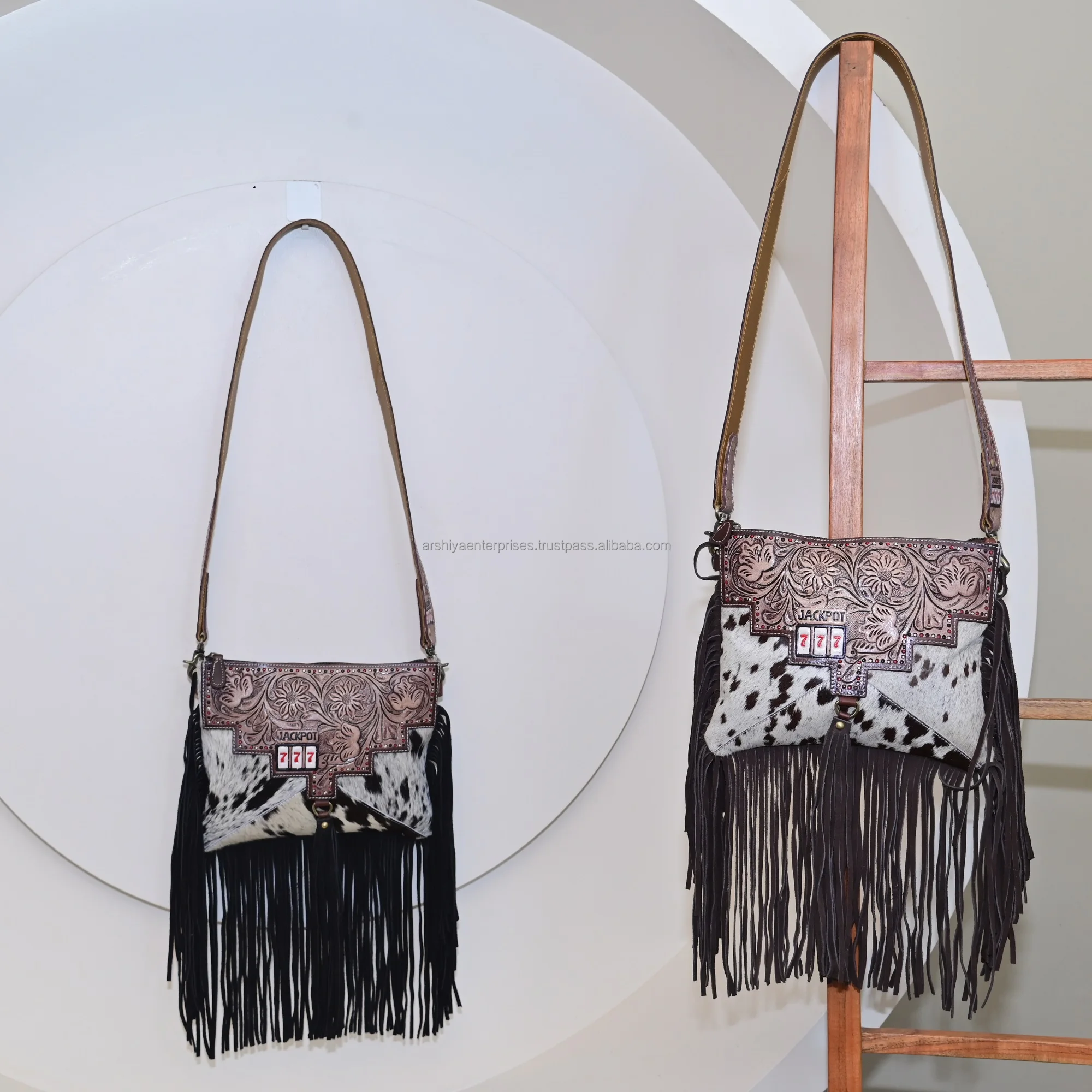 vintage western fringe ハラコ　design 2連　バッグ vintage western fringe ハラコ design 2連 バッグ - メルカリ