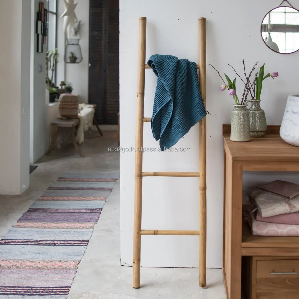 Cheap Price Sustainable Bamboo Ladder Towel Rack — free download