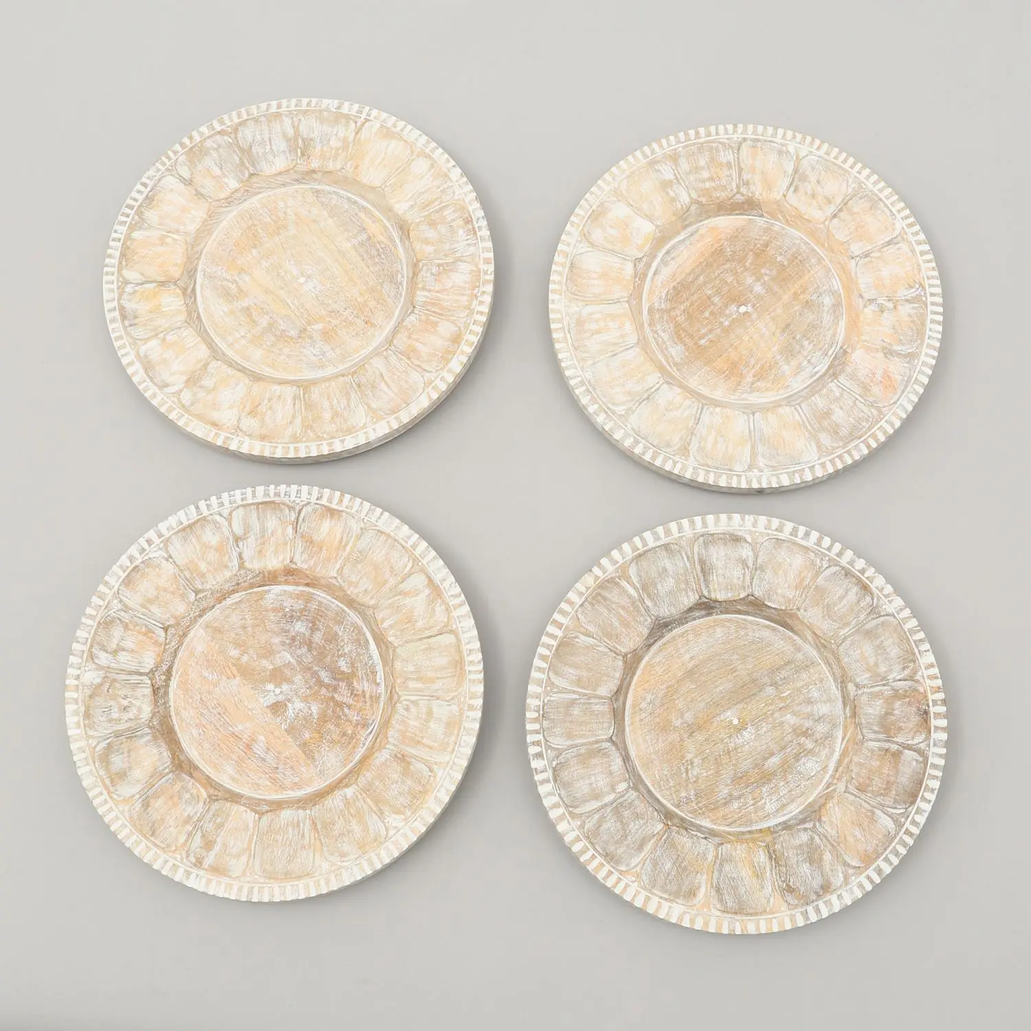 Handcrafted 13" Wood Charger Plate Artisan Wooden Dining Placemat Tableware for Party Decorations - Image 4
