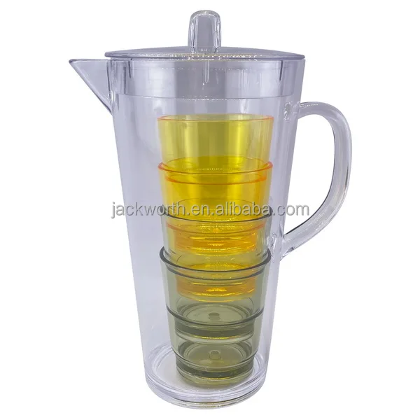 Acrylic Stacked Tumblers And Water Jug Set Buy Acrylic Dining Set